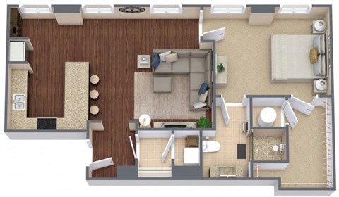 Transit 1 Floor Plan at Metro67, Memphis, TN
